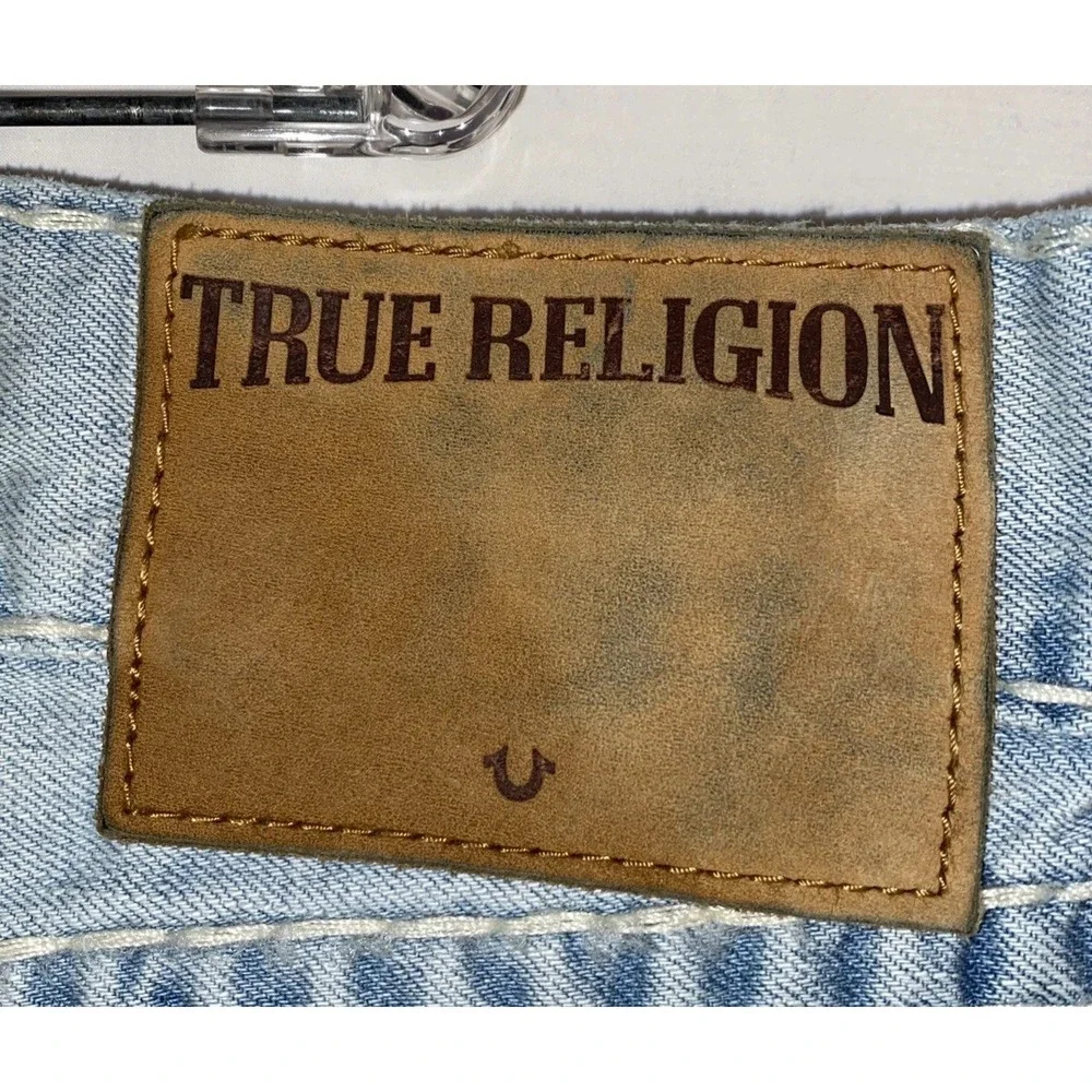 true religion jeans Men's Ricky Relaxed ‎ Thick Stitching 38x35